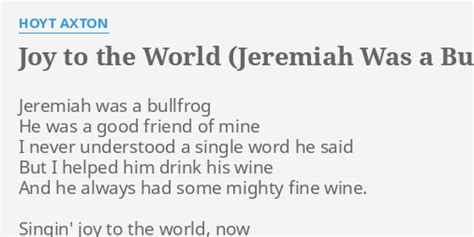 jeremiah the bullfrog lyrics